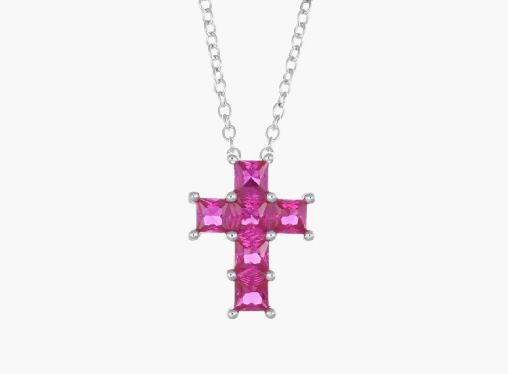 collana_croce_di_zirconi__0-1.webp Online Collana Croce di Zirconi Rubino Gioielli | CLPCQBR Donna Gioielli Moda Donna