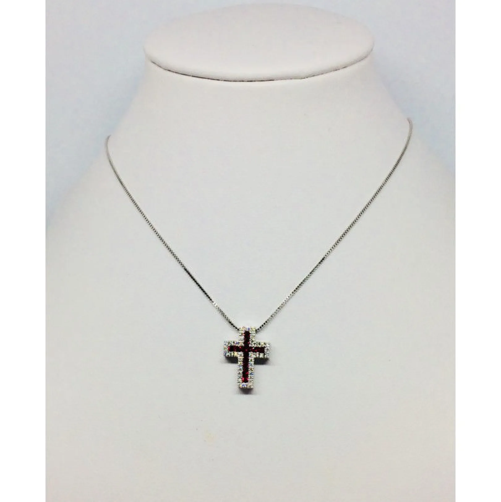 collana_croce_in_oro_diam_0.webp Clearance Collana Croce In Oro Diamanti E Rubini Gioielli e Delucchi | CLN010375 RB2 Donna Gioielli Donna