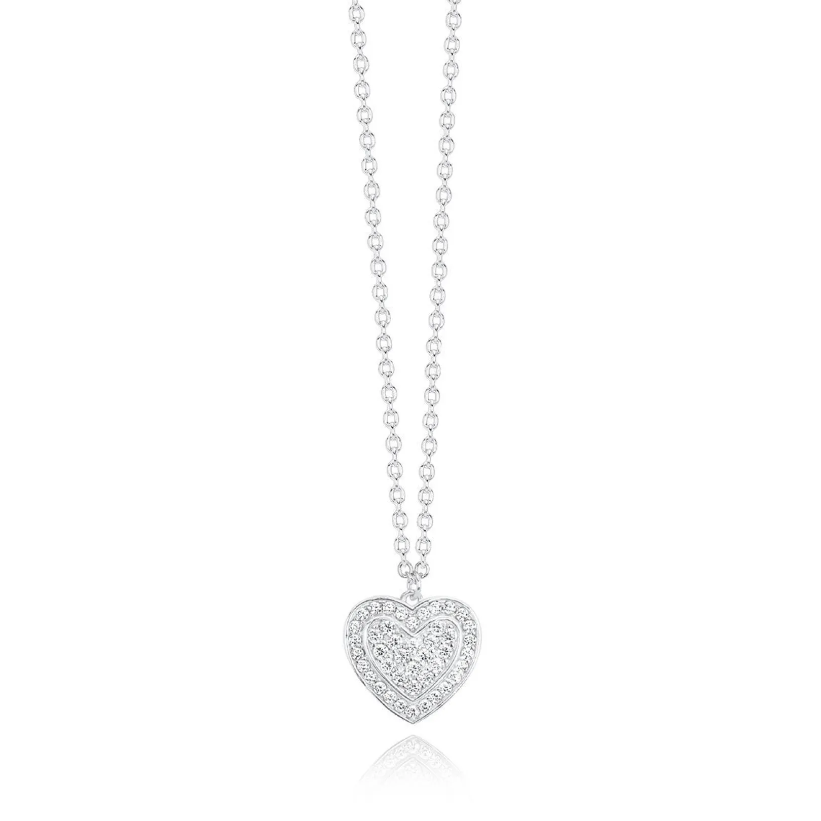 collana_cuore_in_argento__0.webp Sale Collana Cuore In Argento E Zirconi Gioielli | 553335 Donna Gioielli Moda Donna