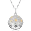 Sale Collana Donna Chiama Angeli In Argento Bianco E Giallo E Zirconi | SFA146 Donna Gioielli Moda Donna