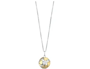 Discount Collana Donna Chiama Angeli In Argento Bianco E Giallo Con Stella E Zirconi |  SFA143 Donna Gioielli Moda Donna