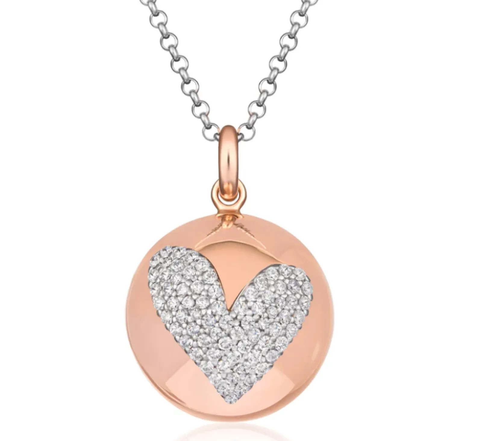 collana_donna_chiama_ange_0-7.webp Best Collana Donna Chiama Angeli In Argento Rosato E Cuore Di Zirconi | SFA156 Donna Gioielli Moda Donna