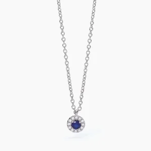 Best Collana Donna Con Zaffiro Tondo Gioielli | 553494 Donna Gioielli Moda Donna