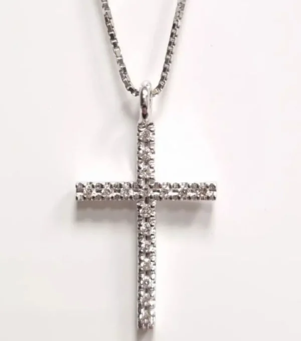 Sale Collana Donna Croce In Oro E Diamanti Gioielli e Delucchi | CLN011326 Donna Gioielli Donna