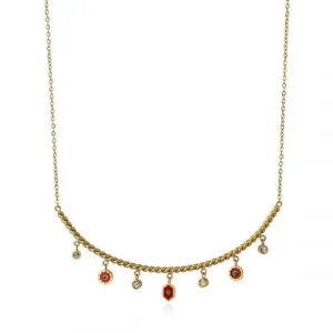 Discount Collana Donna In Acciaio Con Pietre Gioielli | BCO145RO Donna Gioielli Moda Donna