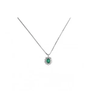 Best Collana Donna In Oro Bianco Diamanti E Smeraldo Gioielli e Delucchi | CLN011376 SM Donna Gioielli Donna