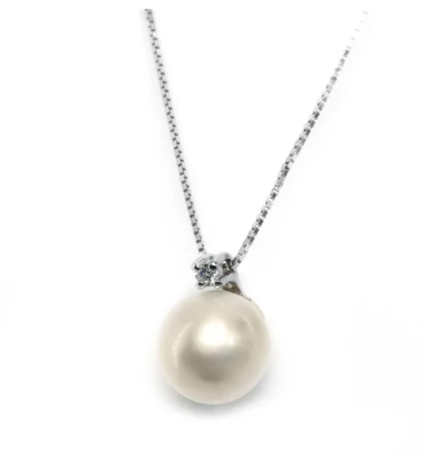 Best Collana Donna In Oro Bianco Diamanti E Perle Gioielli e Delucchi | CLNP11249 Donna Gioielli Donna