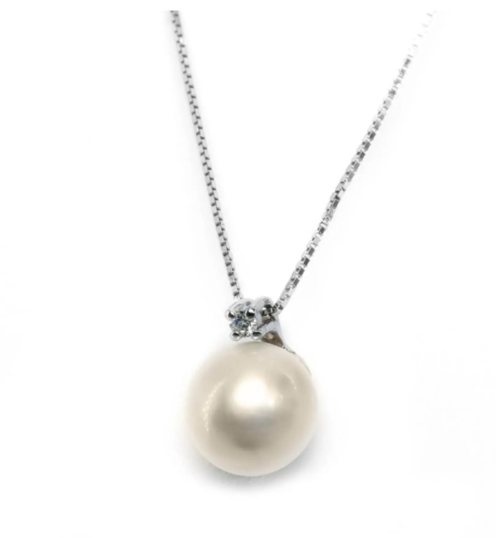 collana_donna_in_oro_bian_0-9.webp Outlet Collana Donna In Oro Bianco Diamanti E Perle Gioielli e Delucchi | CLNP11248 Donna Gioielli Donna