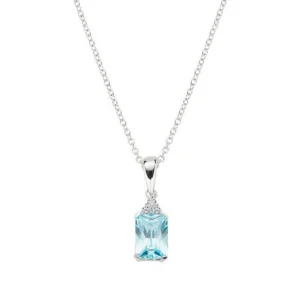 Clearance Collana Princess Con Zirconi Acqua Marina E Bianchi | CLBABBACZ Donna Gioielli Moda Donna