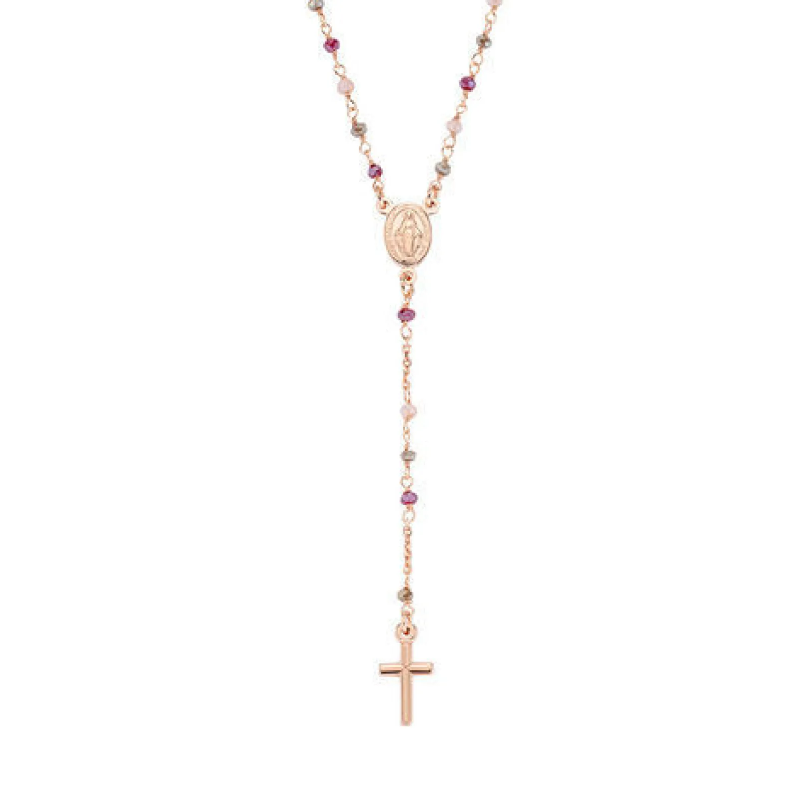collana_rosario_cristalli_0-3.webp New Collana Rosario Cristalli Amaranto Rosa e Tortora Gioielli | CRO10RARTO4 Donna Gioielli Moda Donna