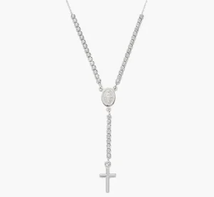 Discount Collana Stile Rosario con Tennis Bianco |  CLCRMIBBZ4 Donna Gioielli Moda Donna