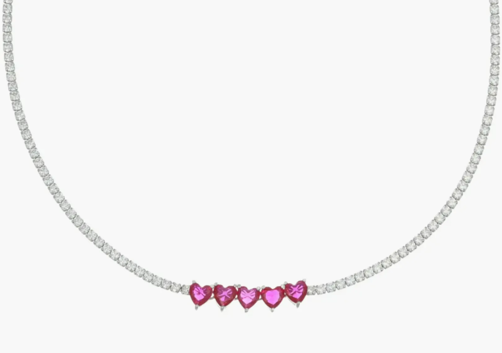 collana_tennis_cinque_cuo_0.webp New Collana Tennis Cinque Cuori Rubino | CLT5CUBRBZ Donna Gioielli Moda Donna