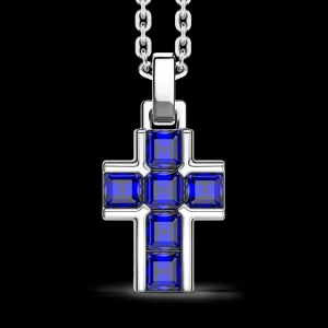 Discount Collana Uomo  Catena In Argento Con Pietre Naturali Gioielli | ESC164-BL Uomo Gioielli Moda Uomo