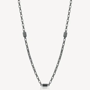 Hot Collana Uomo In Acciaio Colore Rutenio Logan | BOA03 Uomo Gioielli Moda Uomo | Idee Regalo