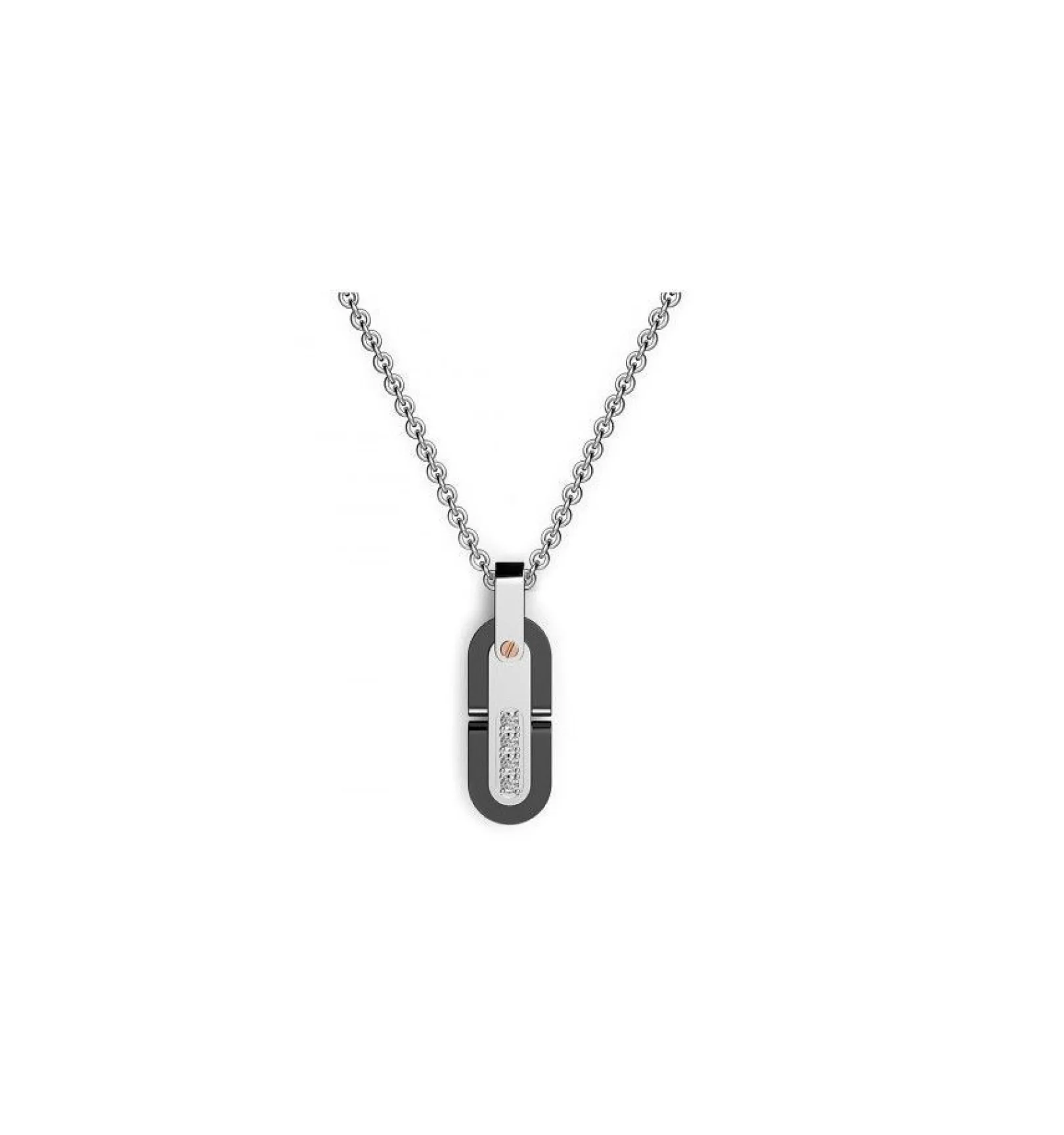 collana_uomo_in_acciaio_e_0.webp Online Collana Uomo In Acciaio E Zirconi Gioielli Hi-Teck | EHC086 Uomo Gioielli Moda Uomo