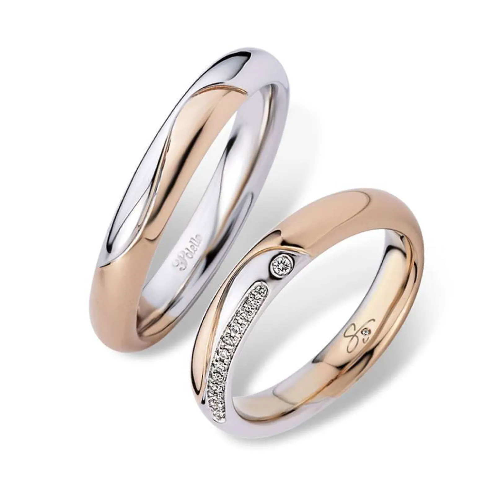 fedi_nuziali_polello_in_o_0-1.webp Fashion Fedi Nuziali In Oro Bianco Oro Rosa E Diamanti | 3271UBR - 3271DBR Fedi Nuziali