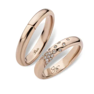 Online Fedi Nuziali In Oro Rosa Con Diamanti | 3270UR - 3270DR Fedi Nuziali