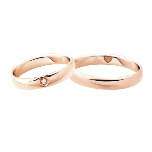 Sale Fedi In Oro Rosa con Cuore | 3121DR Fedi Nuziali