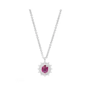 Online Girocollo Donna Rubino E Diamanti Gioielli | P79CC015/RB030-45 Donna Gioielli Donna