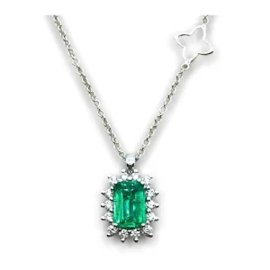 Online Girocollo Donna Smeraldo E Diamanti Gioielli | P03CC167/SM035-45 Donna Gioielli Donna