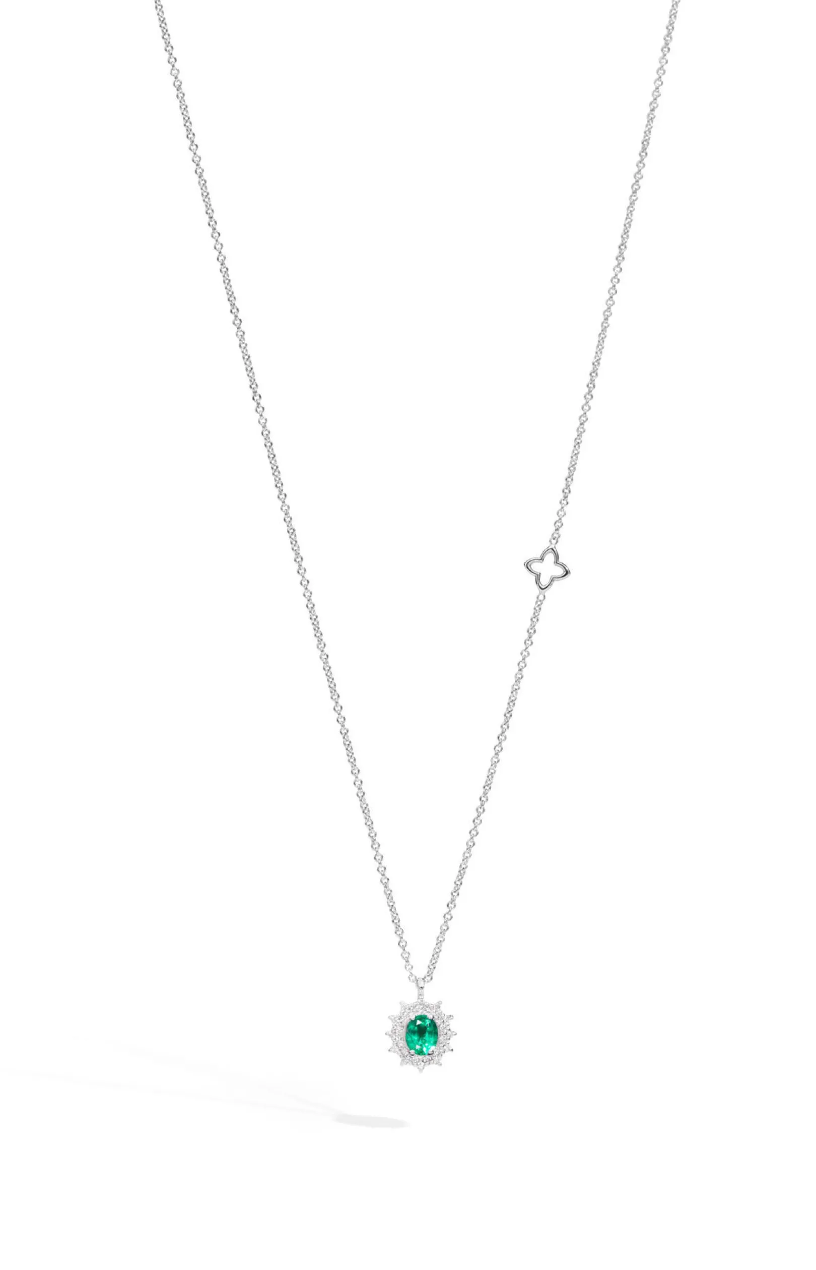 girocollo_in_oro_bianco_d_0.webp New Girocollo In Oro Bianco Diamanti E Smeraldo Gioielli Camelia | P77CC001/SM-45 Donna Gioielli Donna
