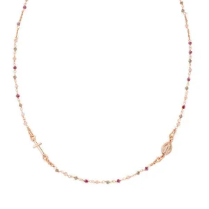 Clearance Girocollo Rosario Donna Cristalli Amaranto Rosa e Tortora Gioielli | CRO10RARTO3 Donna Gioielli Moda Donna
