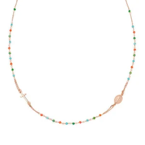 Discount Girocollo Rosario Multicolore Gioielli Amen Rosari | CRO10RCVT3 Donna Gioielli Moda Donna