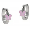 Best Orecchini A Cerchio Con Farfalla Rosa Nanan | NAN0156 Gioielli Moda Bimbi