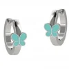 Sale Orecchini A Cerchio Con Farfalla Turchese Nanan | NAN0157 Gioielli Moda Bimbi