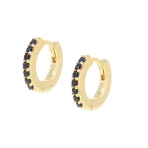 Fashion Orecchini Cerchio Zirconi Neri Gioielli | ET1GN Donna Gioielli Moda Donna