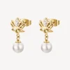 Clearance Orecchini Chakra Fiore Di Loto Con Pendente Perla Gioielli | BHKE179 Donna Gioielli Moda Donna
