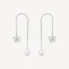 Sale Orecchini Chakra Saliscendi Fiore Di Loto Con Perla Gioielli | BHKE188 Donna Gioielli Moda Donna