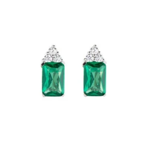 Clearance Orecchini Princess Con Zirconi Verdi E Bianchi | EBABBVZ Donna Gioielli Moda Donna