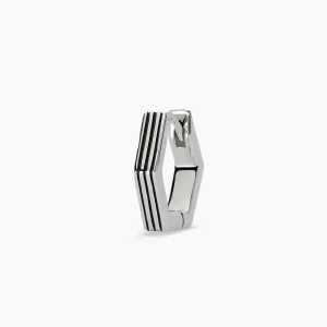 Hot Orecchino Con Finitura Rigata Uomo Gioiello | 563624 Uomo Gioielli Moda Uomo