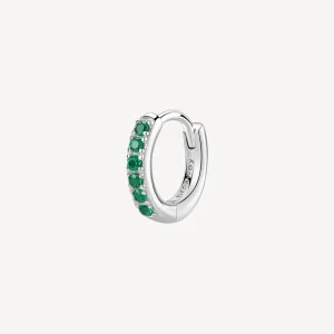 Clearance Orecchino Singolo Donna A Cerchietto Green Gioielli Fancy | FLG80 Donna Gioielli Moda Donna