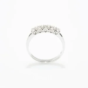 Online Veretta A 5 Pietre In Oro Bianco E Diamanti Gioielli Anniversary | R01MZ734/065-14 Donna Gioielli Donna