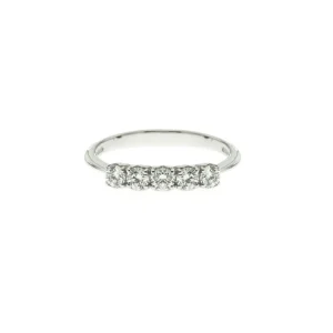 New Veretta A 5 Pietre In Oro Bianco E Diamanti Gioielli Anniversary | R01MZ734/045-13 Donna Gioielli Donna