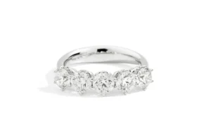 Online Veretta A 5 Pietre In Oro Bianco E Diamanti Gioielli Anniversary | R01MZ014/045-14 Donna Gioielli Donna